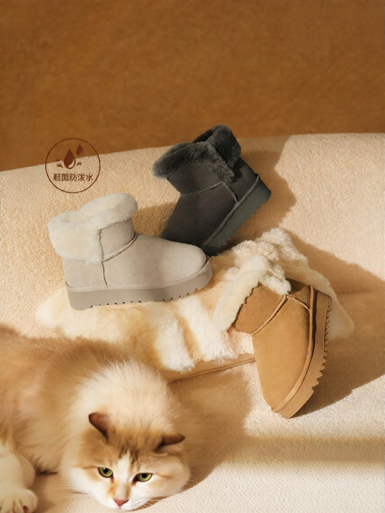 SENDA | Warm Fur Thick Soled Women's Snow Boots ราคา 3,813 บาท*ส่งฟรี