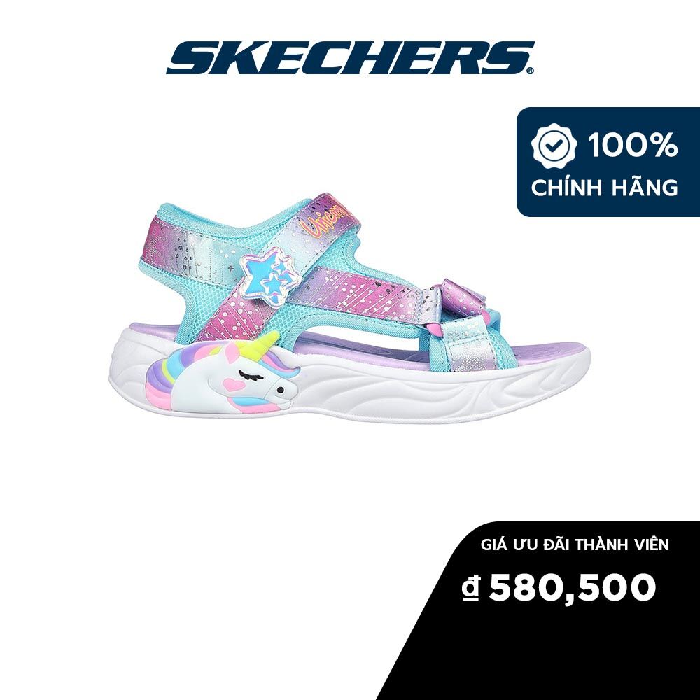 Skechers bé gái xăng đan thường ngày, đi học s-lights unicorn dreams explorer - 302682l-prmt