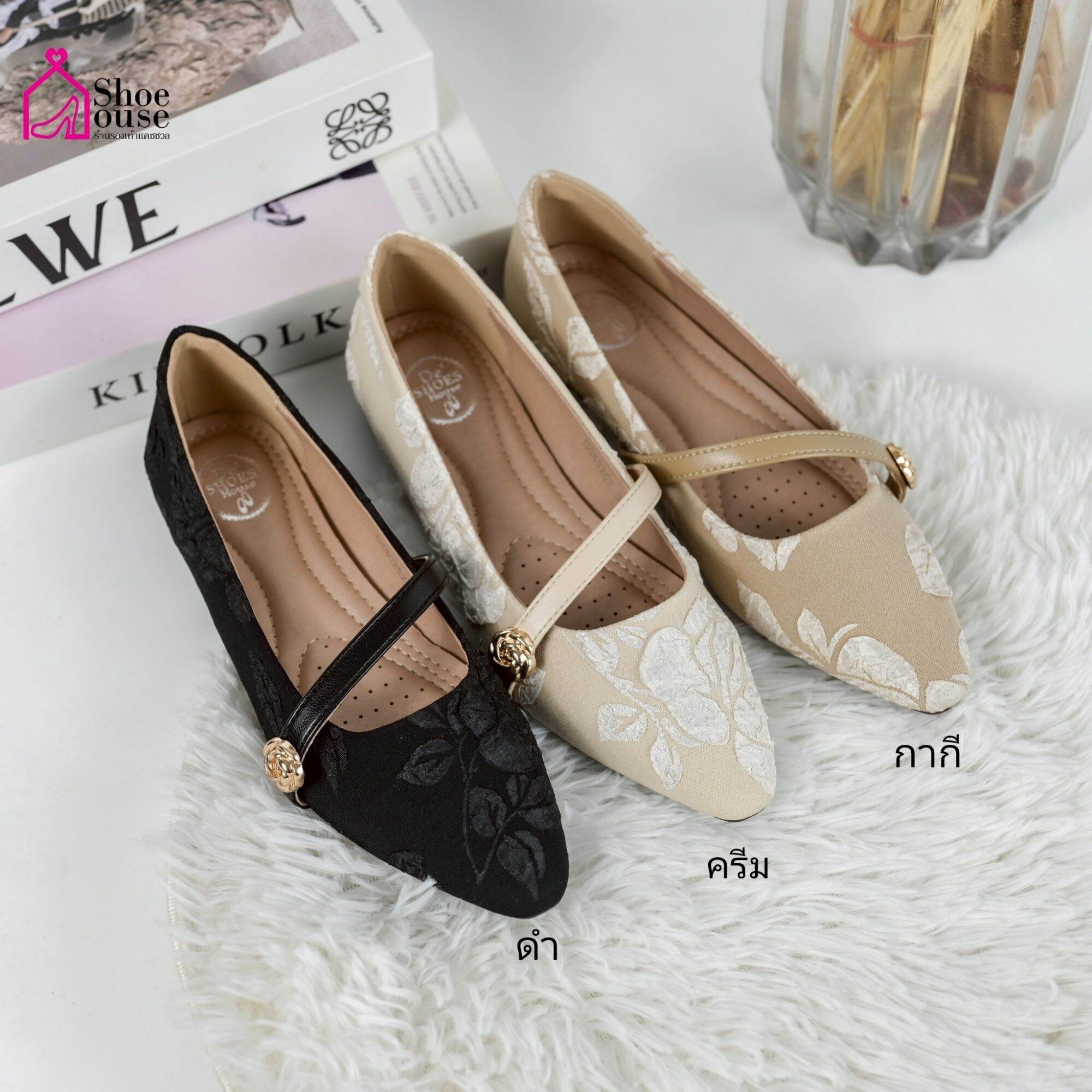 Flat Heel Shoes, Lace Material, Mary Jane Style. ราคา 390 บาท*ส่งฟรี