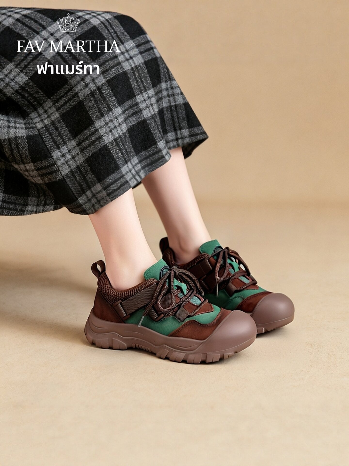 Leather Chunky Sole Fashion Shoes ราคา 8,151 บาท*ส่งฟรี