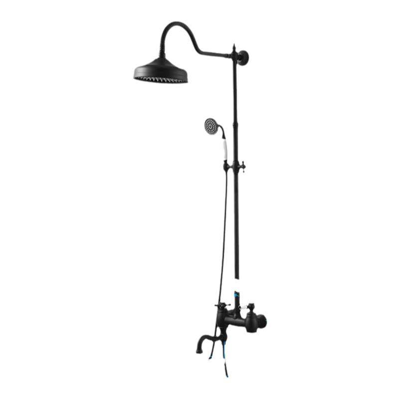 AZOS | Full Copper Black Shower Set with Adjustable Arm and Handheld Showerhead ราคา 5,072 บาท*ส่งฟรี