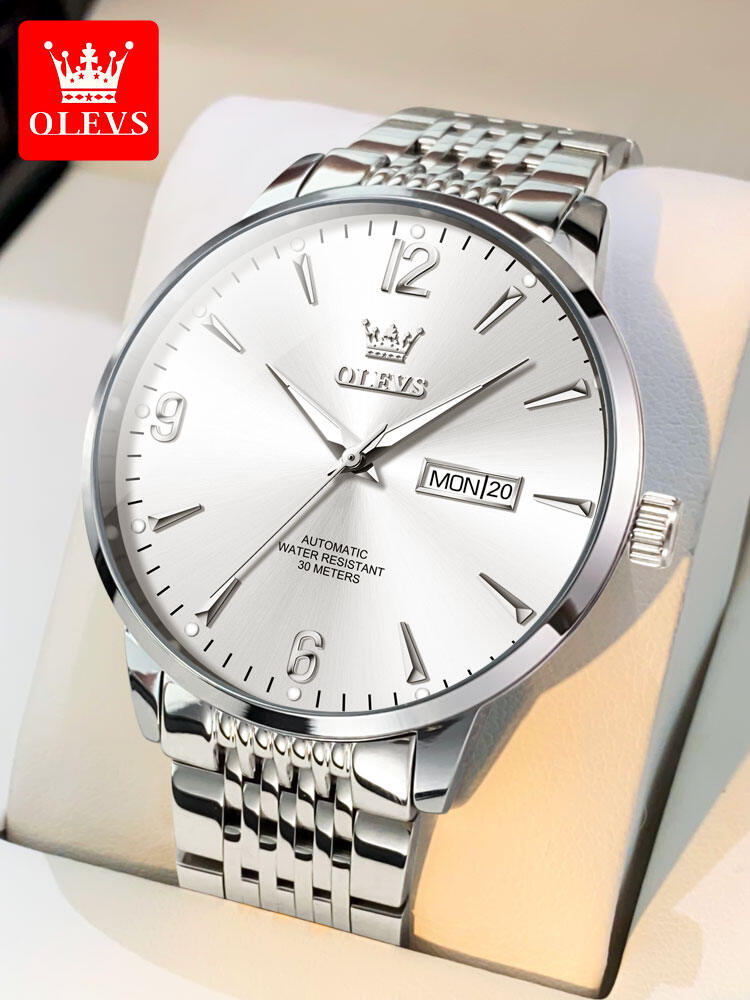 [OLEVS | Men's Mechanical Watch with Automatic Steel Band,OLEVS | Men's Mechanical Watch with Automatic Steel Band,] ราคา 3,099 บาท*ส่งฟรี