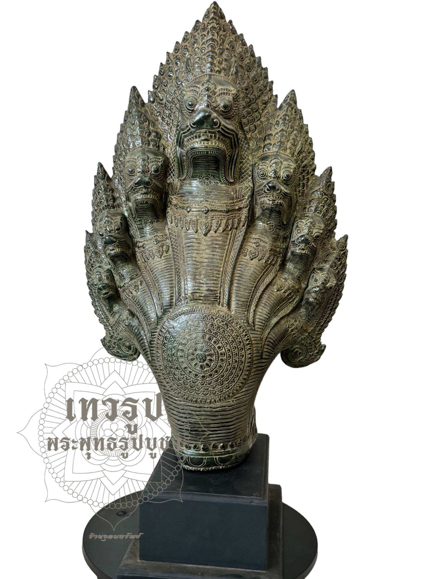 เศียรพญานาคขอม เนื้อทองเหลือง นาค 7เศียร Naga brass สูง90cm กว้าง47cm ราคา 59,000 บาท*ส่งฟรี