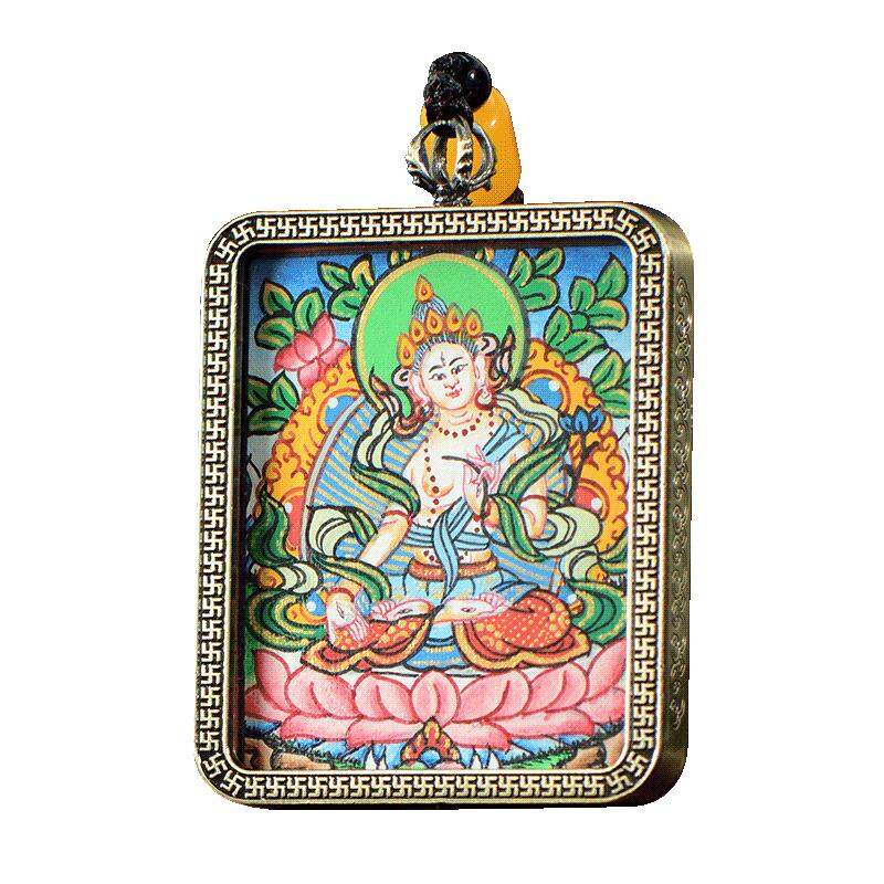 ZANGCUN | Hand-painted White Tara Thangka Pendant Necklace ราคา 3,696 บาท*ส่งฟรี