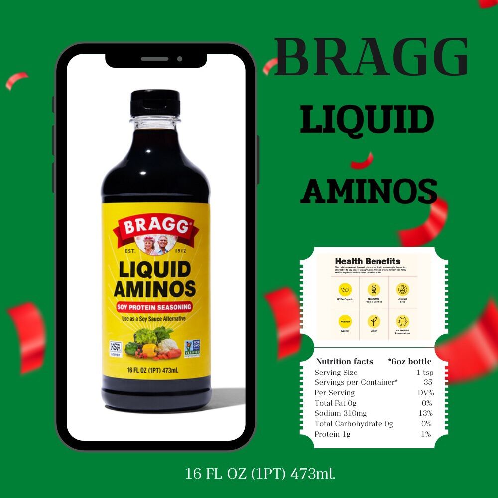 BRAGG LIQUID AMINOS 473 ml. (KETO,GLUTEN-FREE,NON GMO) | Lazada.co.th