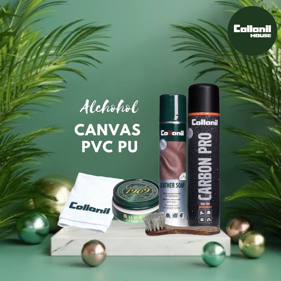 [แถมฟรี ผ้าเช็ด 150 บาท] โคโลนิล Collonil ชุดทำความสะอาดคราบเจลแอลกอฮอล์ สำหรับหนังเทียม CANVAS PVC PU ราคา 3,009 บาท*ส่งฟรี