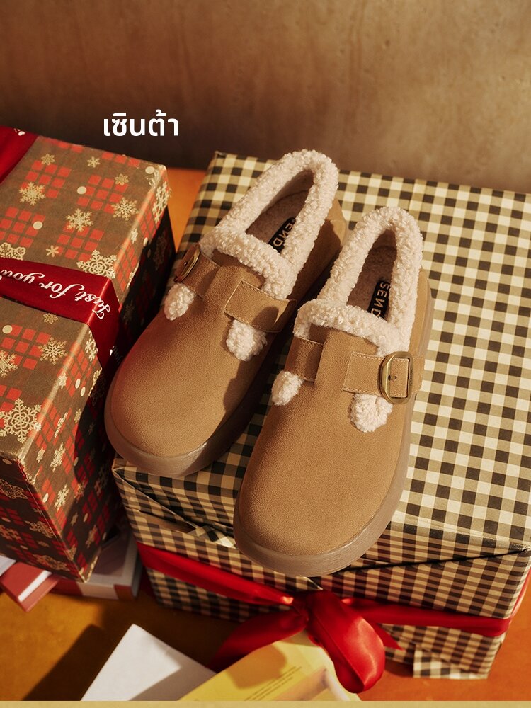 SENDA | Woolen Leather Snow Boots ราคา 3,789 บาท*ส่งฟรี