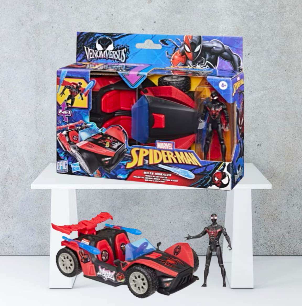 พร้อมส่ง Marvel Spider-Man Venom Versus Epic World of Action Miles Morales Remix Blast Racer 4-Inch (10 CM) Figure & Toy Car 4+ ราคา 2,490 บาท*ส่งฟรี