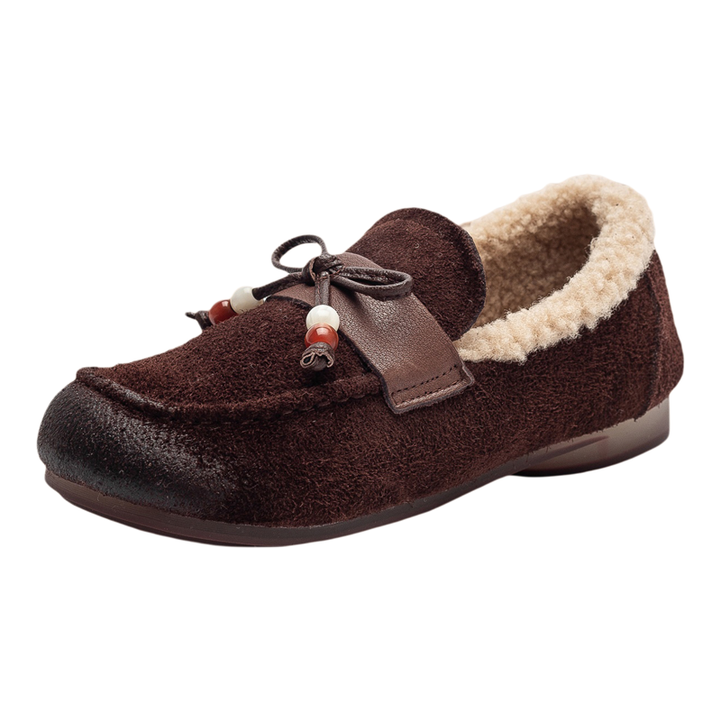 FAVMARTHA | Warm Fur Slip-On Flat Loafer Shoes ราคา 8,047 บาท*ส่งฟรี