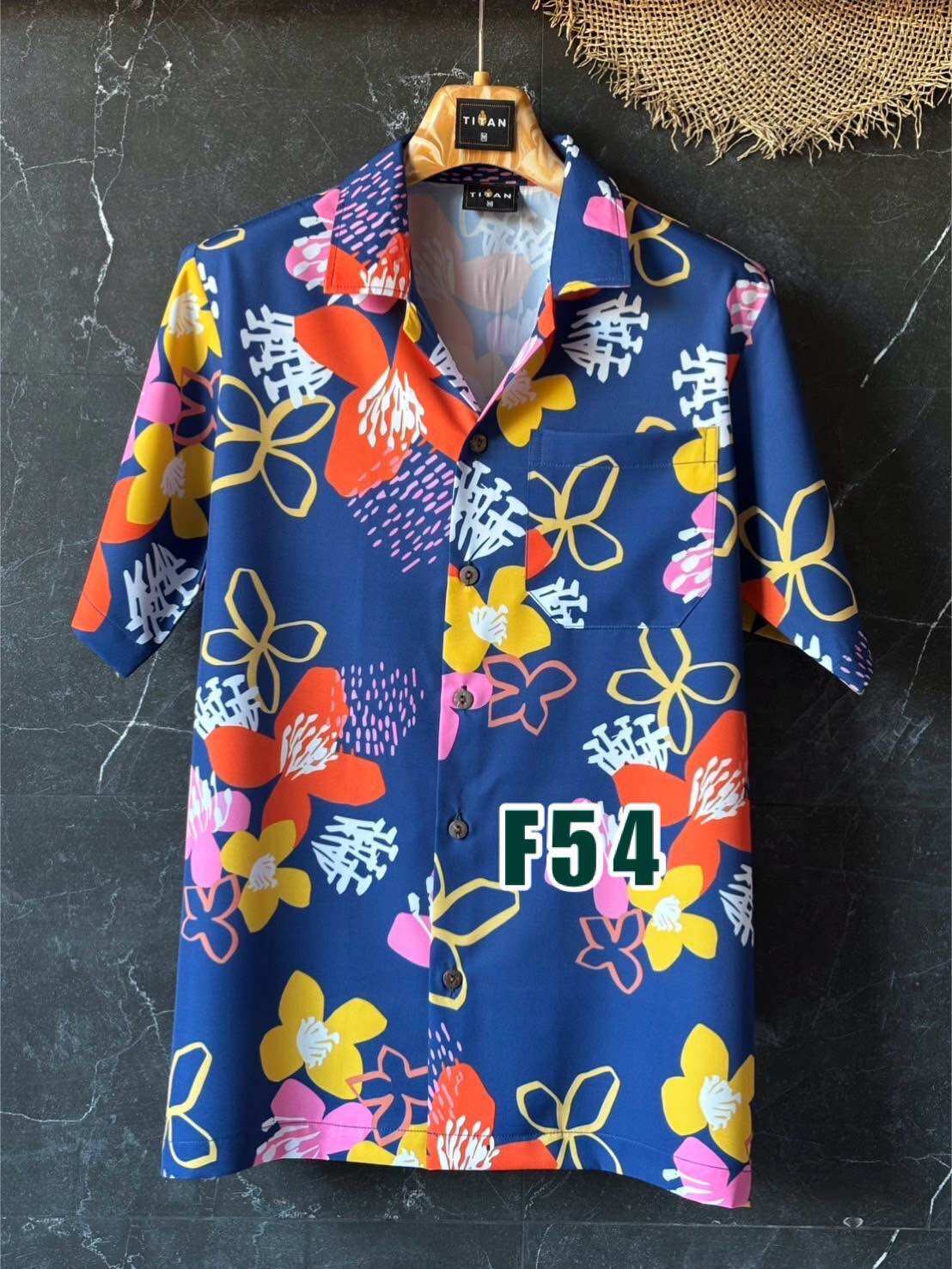 ฮาวายลายดอกไม้กรม เสื้อสงกรานต์ เสื้อฮาวายผ้าไหมอิตาลี ผ้านุ่มใส่สบาย ราคา 250 บาท*ส่งฟรี
