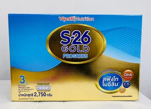 สินค้า S26 เอส 26 โกลด์โปรเกรส สูตรใหม่ล่าสุด ขนาด 2750 กรัม 5ซอง มี 2FL สีทองนมผงของแท้100%