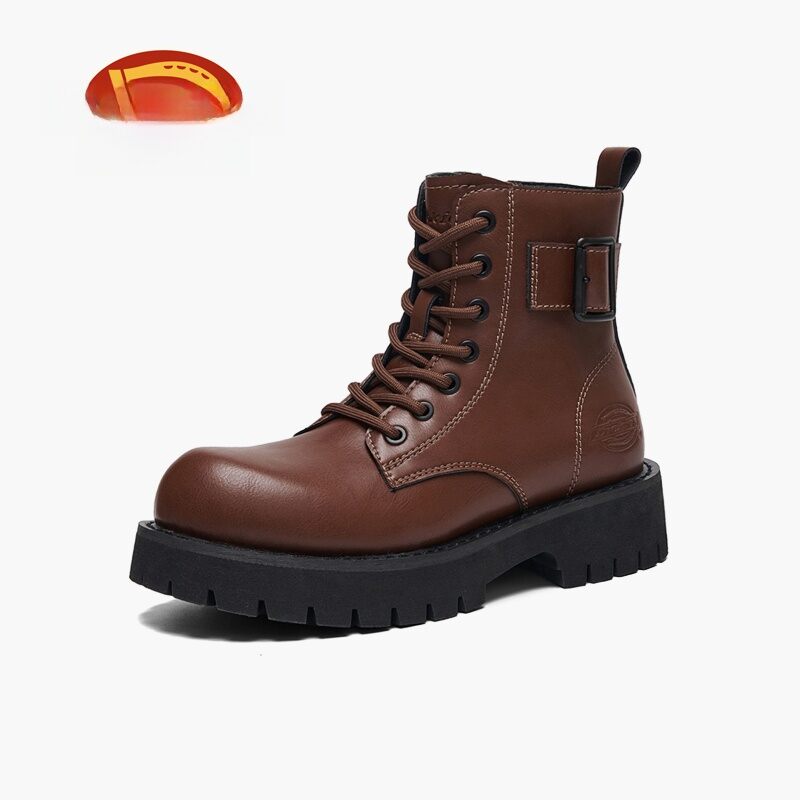Dickies | Dickies Women's Martin Boots Retro Thick Bottom Fleece Lined Short Boots Heightening British Style Casual Round Toe Work Boots ราคา 3,719 บาท*ส่งฟรี