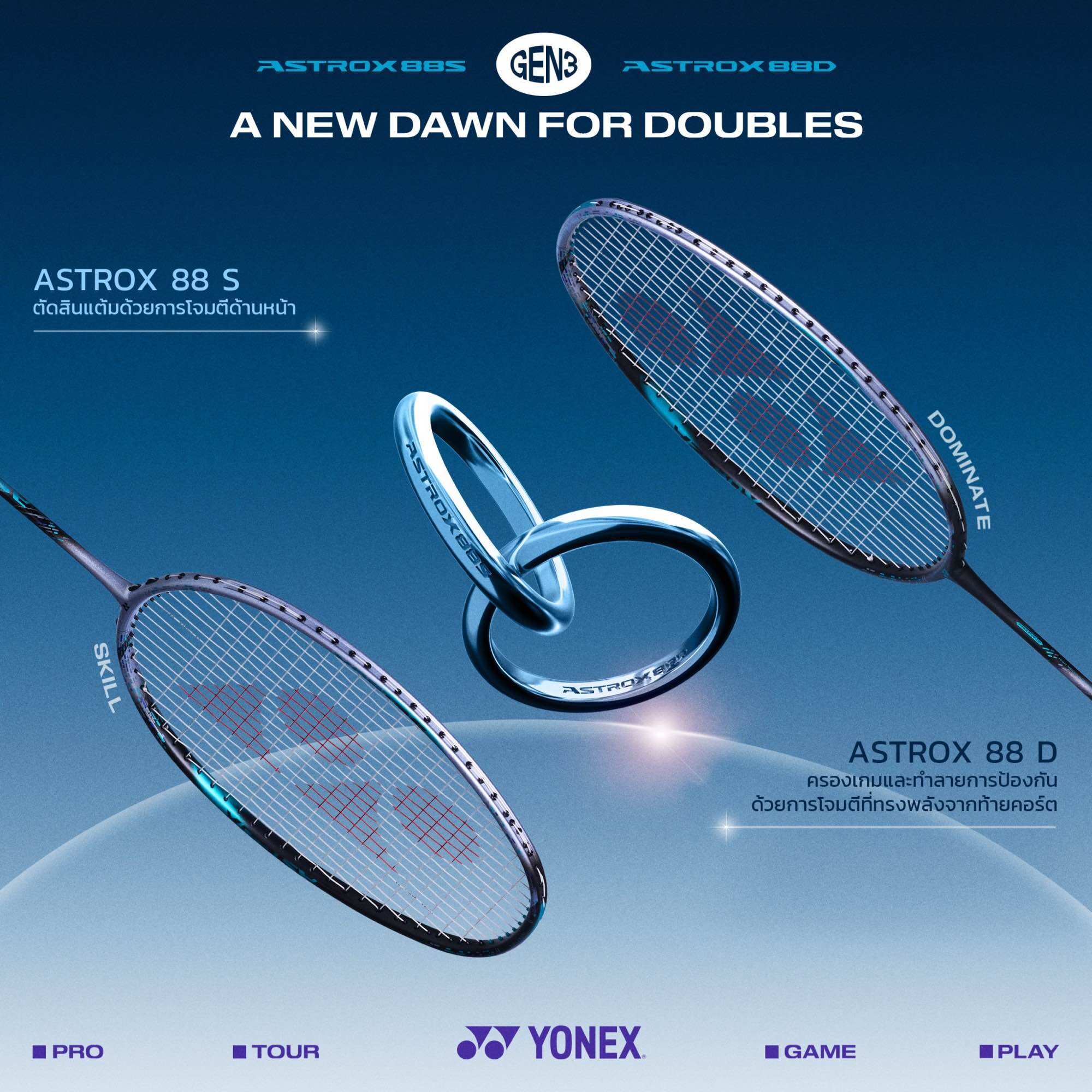 ไม้แบดมินตัน Yonex : Astrox 88 D Play (4UG5) (แถม BG65+กริป+ซอง) ราคา 2,450 บาท*ส่งฟรี