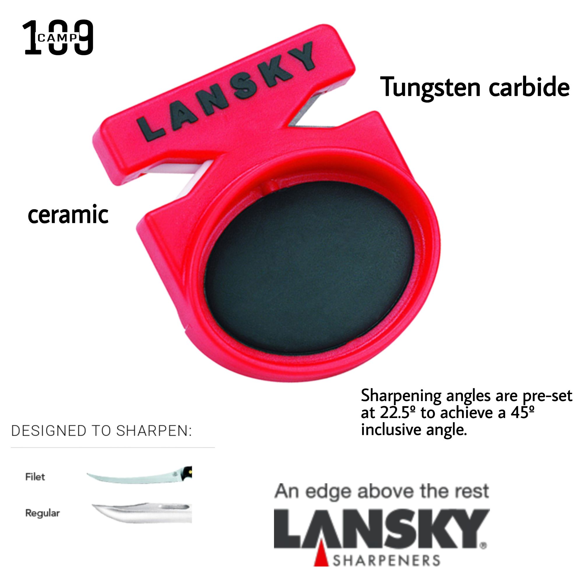 Lansky LCSTC Quick Fix Pocket Sharpener - Tungsten Carbide & Ceramic