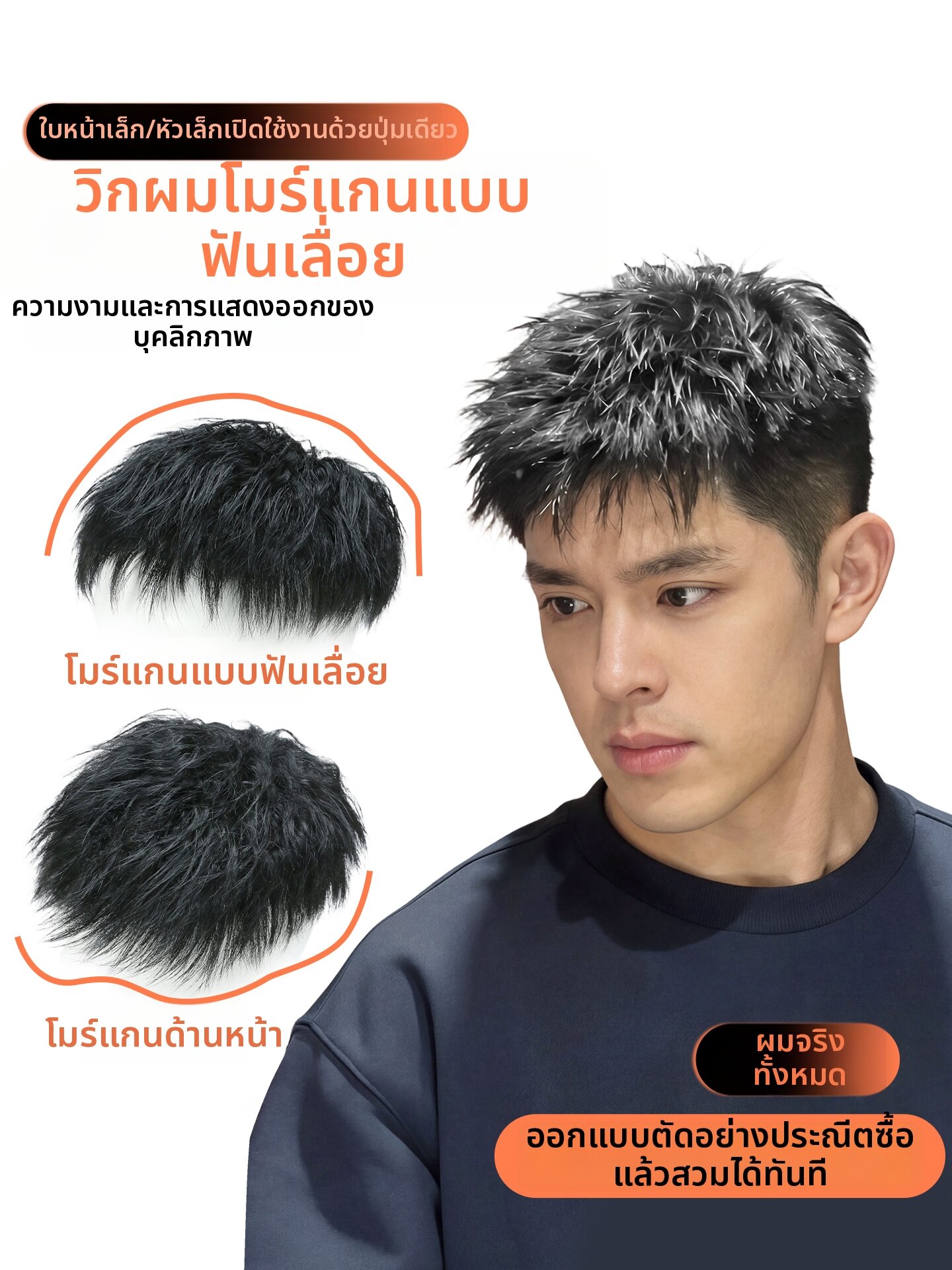 JIANGFASHIJIA | Natural Looking Korean Short Fringe Mens Wig ราคา 4,103 บาท*ส่งฟรี