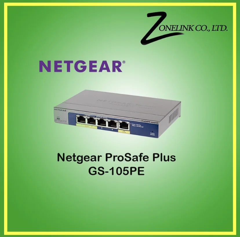 GS105PE — 5 Port Gigabit Ethernet PD-Powered/PoE Pass-thru Smart Managed Plus Switch