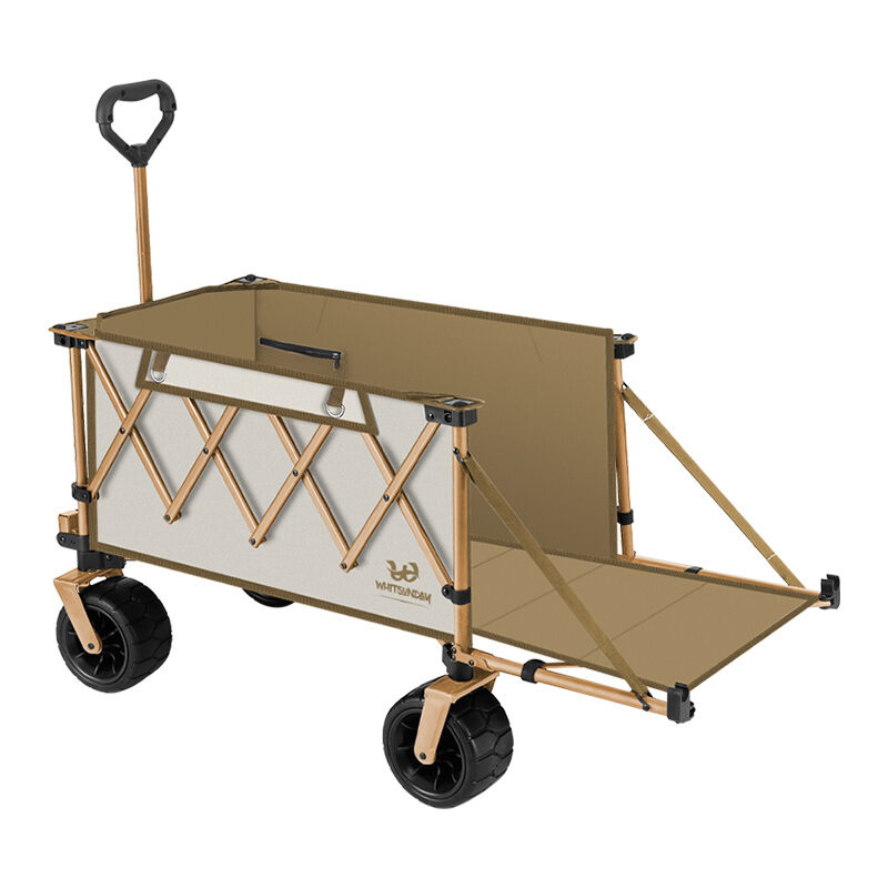 Foldable Sun and Rain Protection Campsite Push Cart for Kids