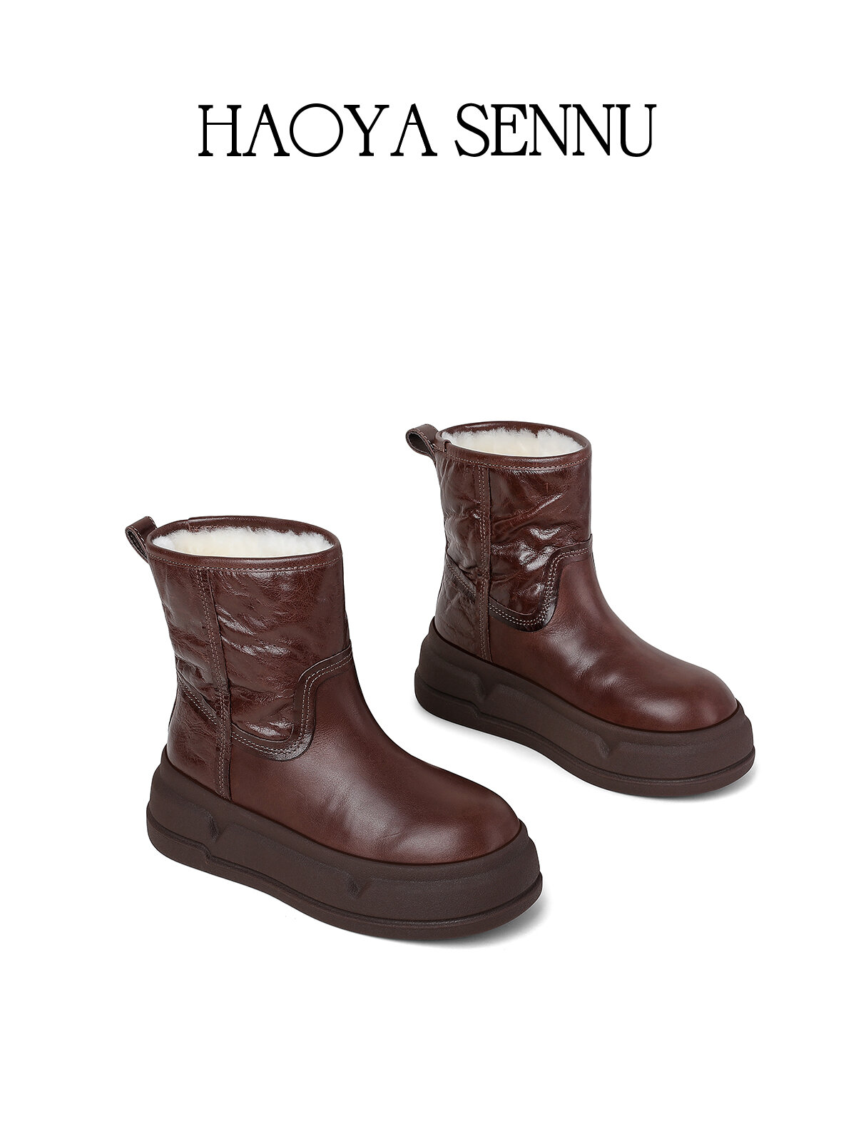 HAOYASENNU | Thick Sole Warm Fur Snow Boots ราคา 8,856 บาท*ส่งฟรี