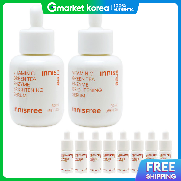 INNISFREE | 2 Innisfree Vita C Green Tea Enzyme Blemish Toning Serum Large Size 50ml + (Black Tea Ampoule 7ml X ราคา 2,521 บาท*ส่งฟรี