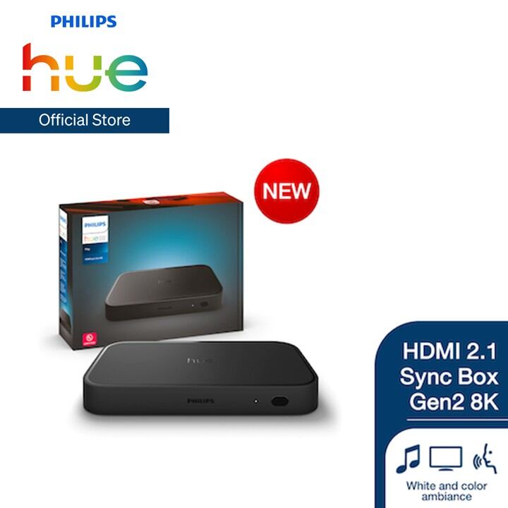 Philips Hue Play HDMI 2.1 Sync V2 ใหม่ ความละเอียด 8K ใช้ร่วมกับ Hue Bridge และ Content box ของผู้ใช้งาน ราคา 17,200 บาท*ส่งฟรี