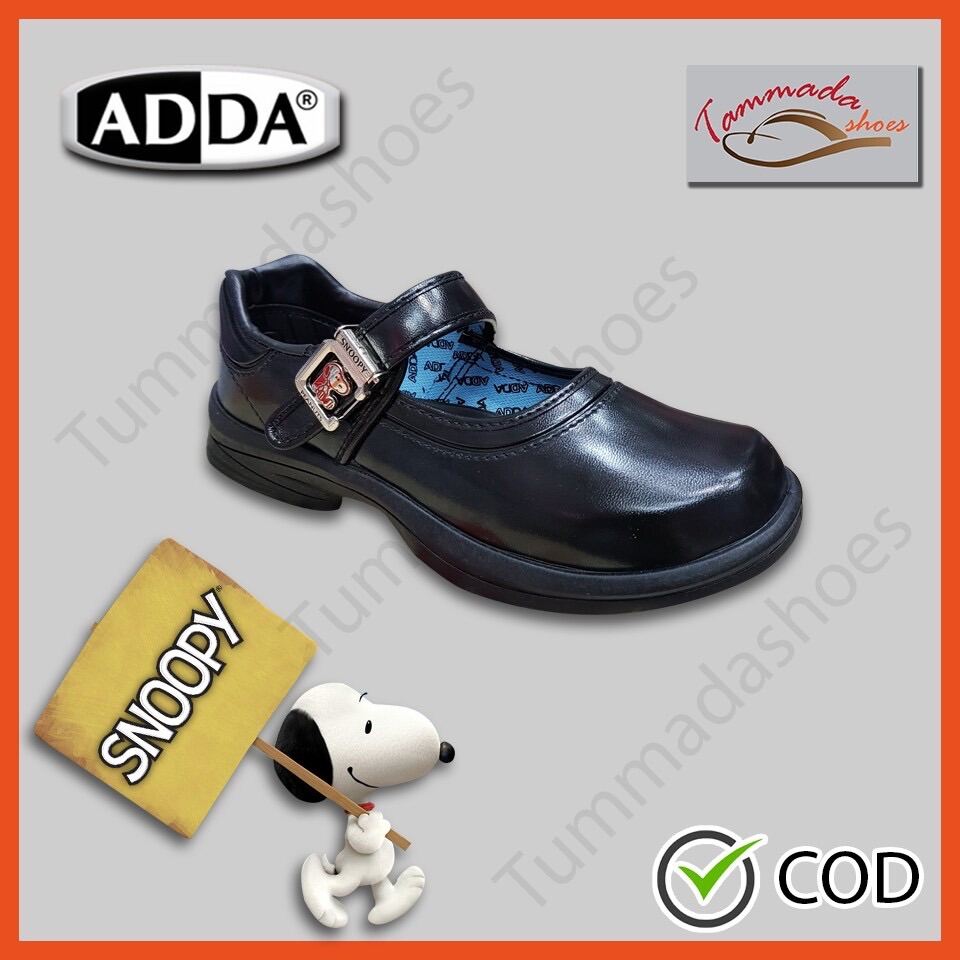 Adda Snoopy รองเท้านักเรียนหญิง รองเท้านักเรียนสนูปปี้ snoopy รองเท้านักเรียนหญิงหนังดำ รองเท้านักเรียนหญิงสีดำ รุ่น 41S01