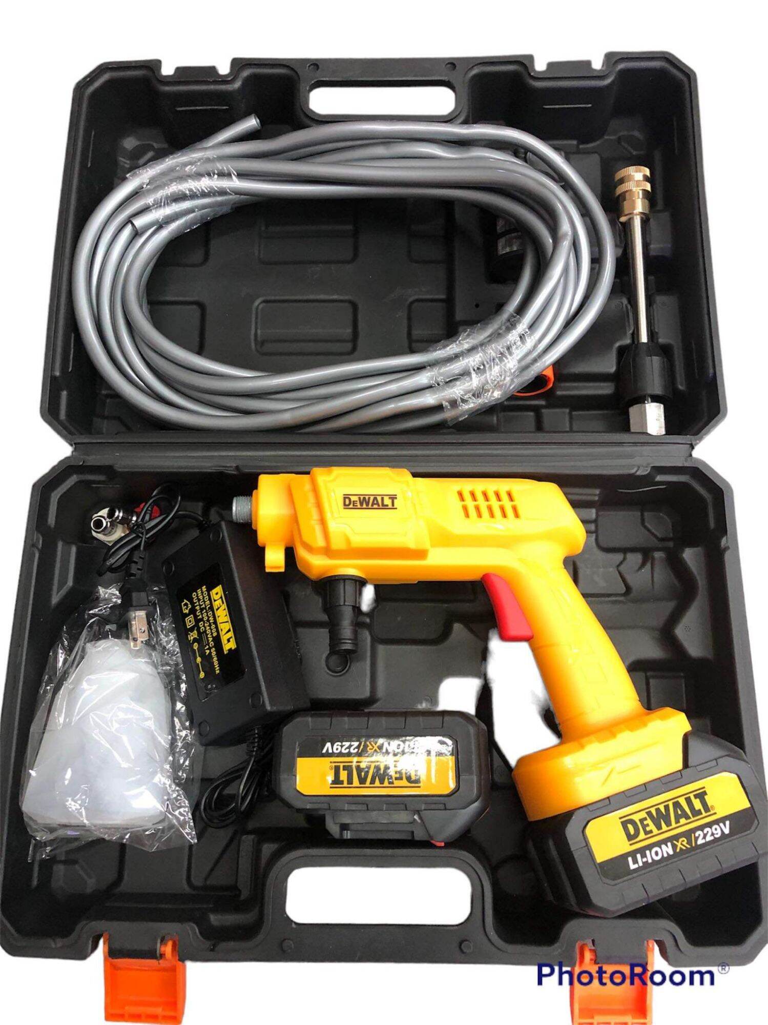 เครื่องฉีดน้ำไร้สาย DeWALT รุ่น 229V แรงดันสูงไร้สาย แบตเตอรี่ใหญ่ สาย ...