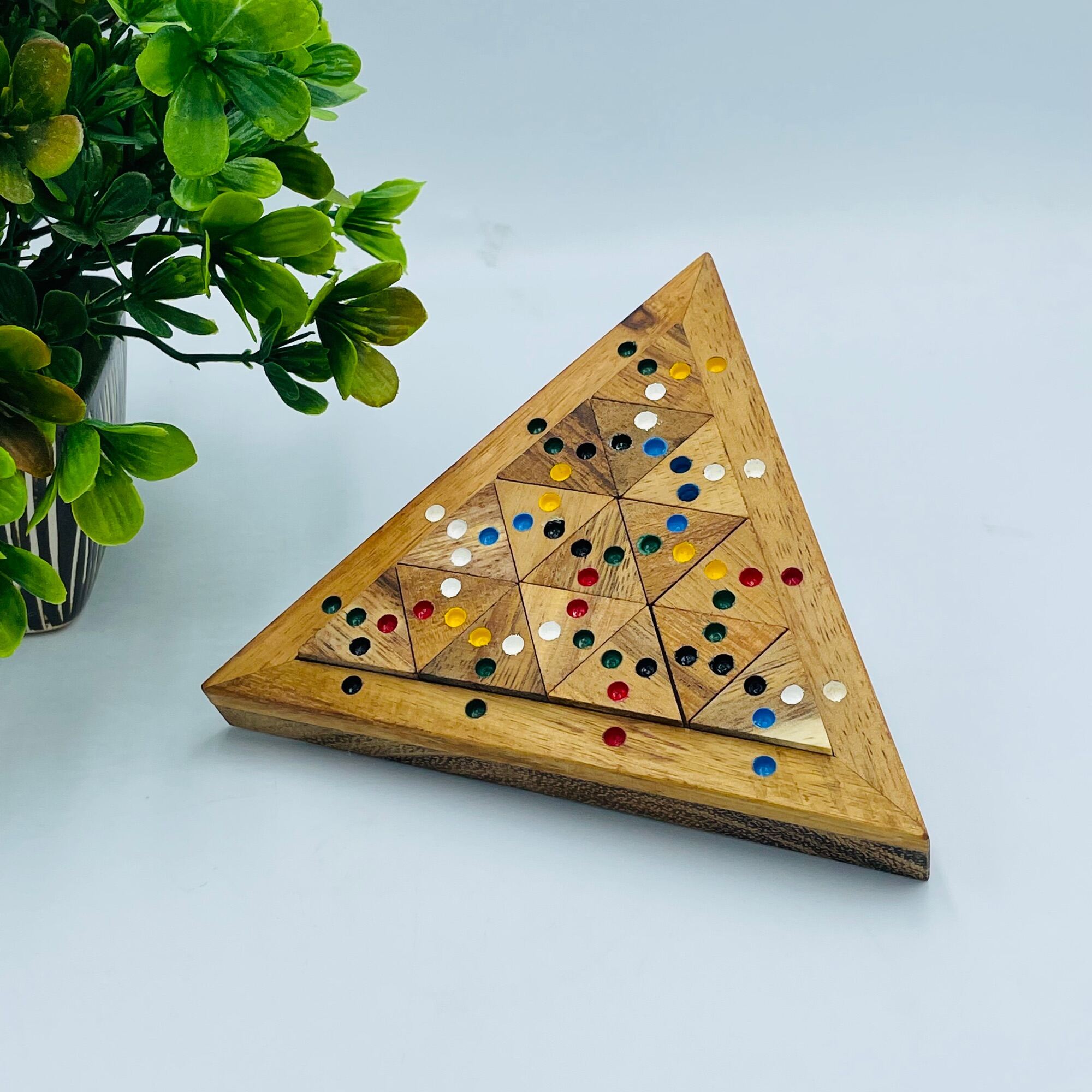 ของเล่นไม้ เกมไม้ ต่อสีสามเหลี่ยม Bermuda Triangle ของเล่นไม้ ฝึกสมอง