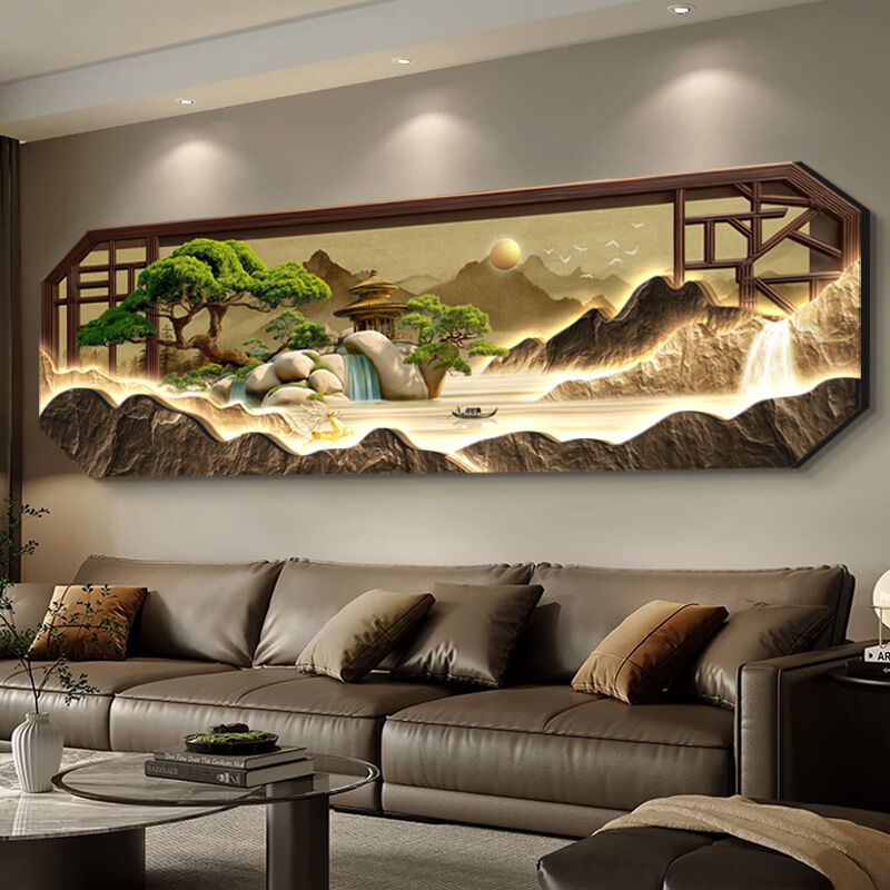 XIANGTUYIN | Living Room Decorative Painting Pine Welcoming Sofa Background Wall Hanging Painting High-end Tea Room Landscape Painting Office Wall Art ราคา 4,554 บาท*ส่งฟรี