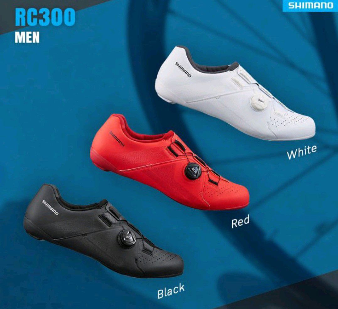รองเท้าปั่นจักรยานเสือหมอบ SHIMANO RC3 RC300 สีแดง,สีขาว,สีดำ