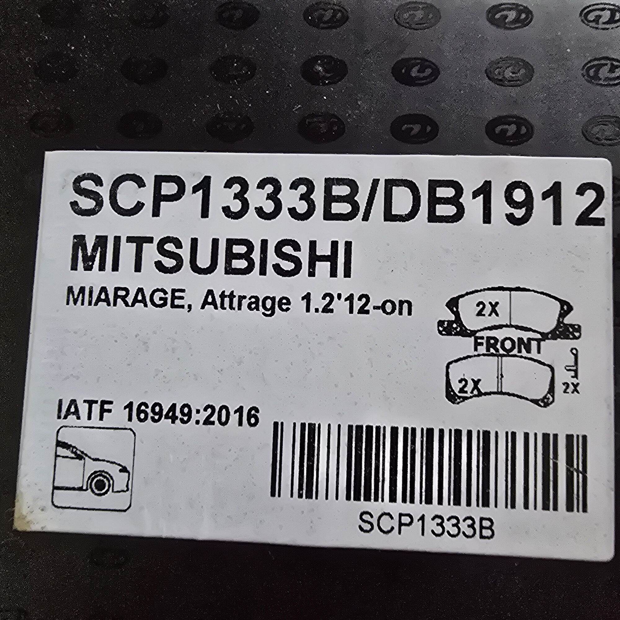 Gd Brake Pads, Front Brake Pads, Front Brake Pads, Scp1333B/Db1912 Mitsubishi Mirage Attrage1.2 Year 2012-on, Has Sound-Absorbing Pads. ราคา 550 บาท*ส่งฟรี