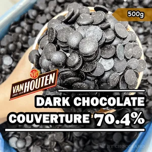สินค้า ของแท้ Van Houten Dark Chocolate Couverture 70.4 % ดาร์กช็อกโกแลตแท้