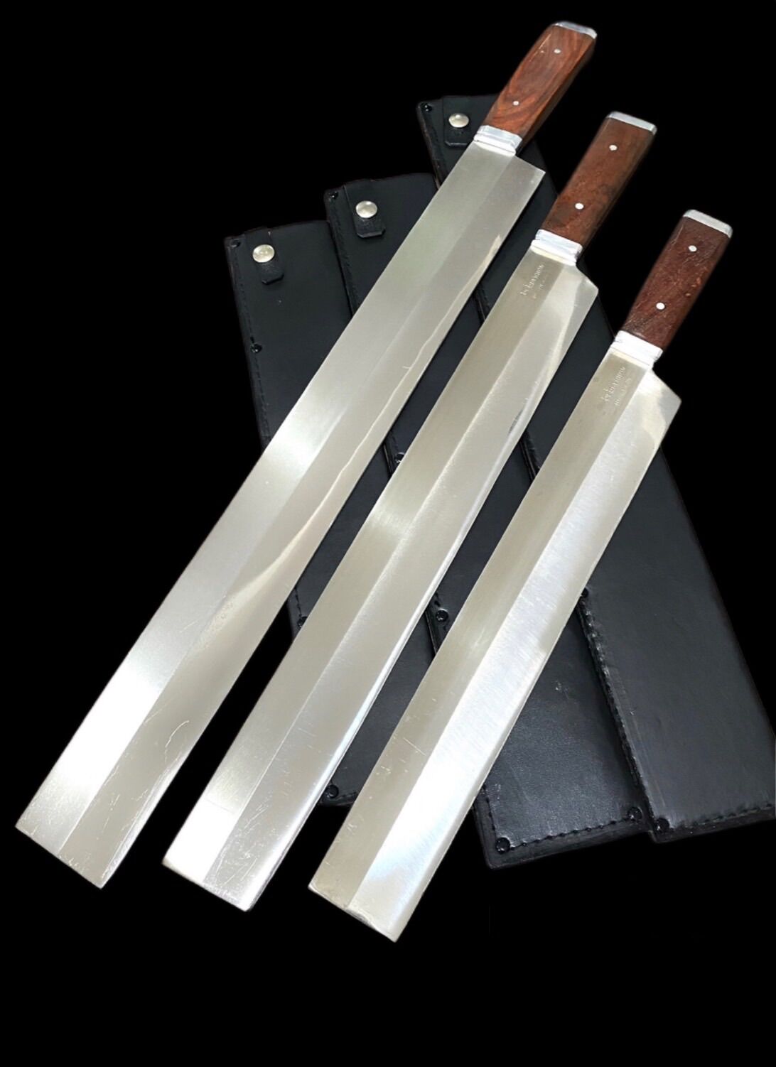 Aranyik(อรัญญิก) มีดหัวตัดด้ามไม้!! เหล็กสแตนเลส พร้อมซองหนัง