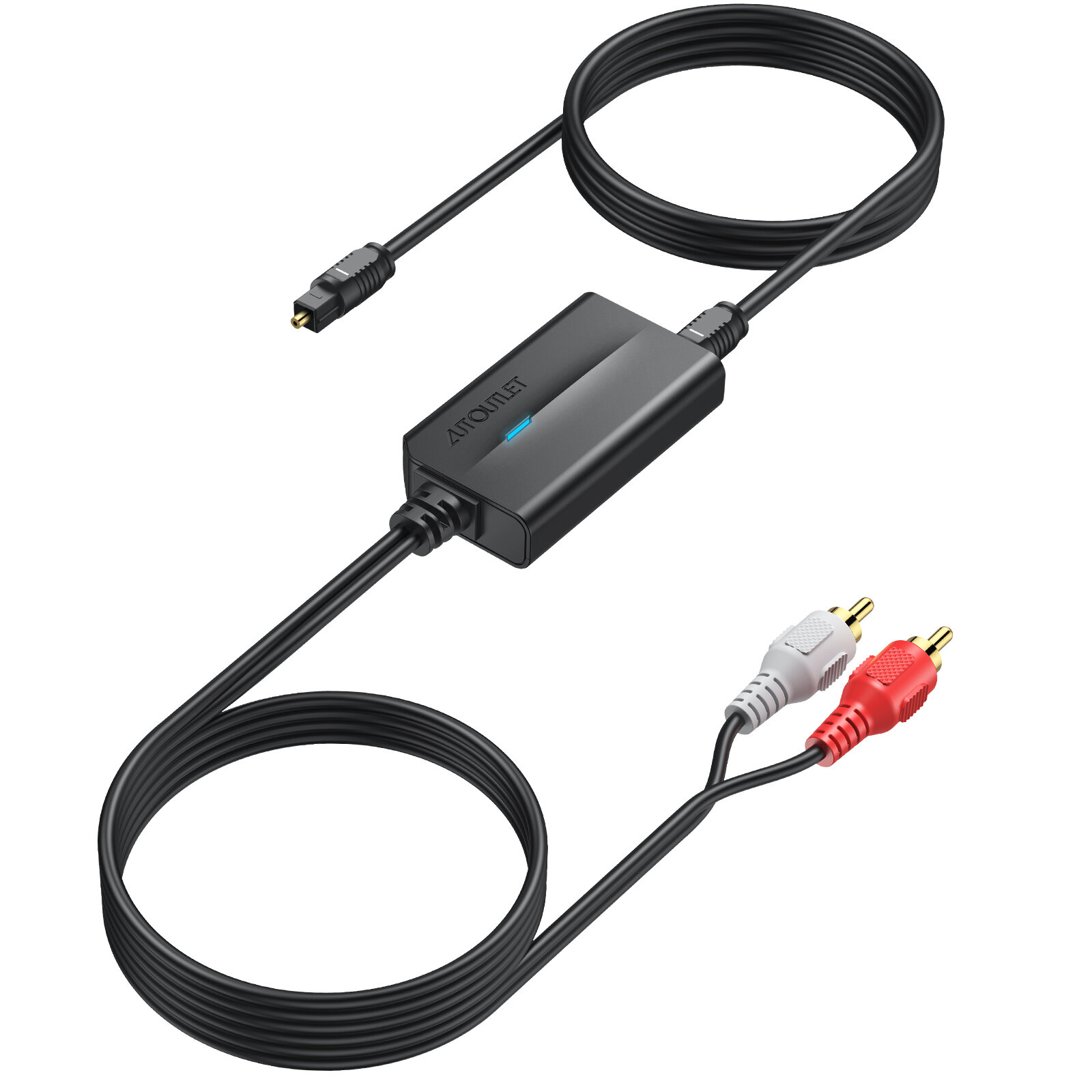 RCA to Optical Converter 2.1m Analog to Digital Audio Converter พร้อมสาย USB สายไฟ RCA to Toslink Spdif สําหรับ CD ราคา 274 บาท*ส่งฟรี