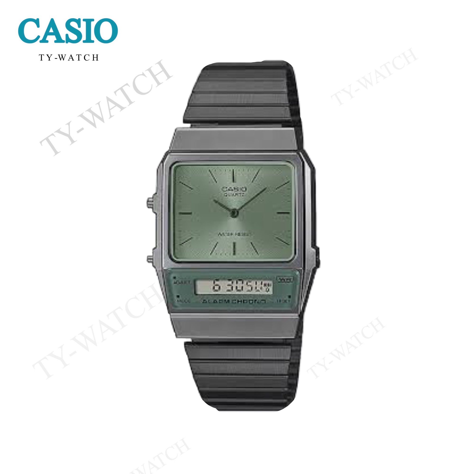 CASIO วินเทจ รุ่น AQ-800E-1A,AQ-800E-7A,AQ-800EG-9A สายสแตนเลส