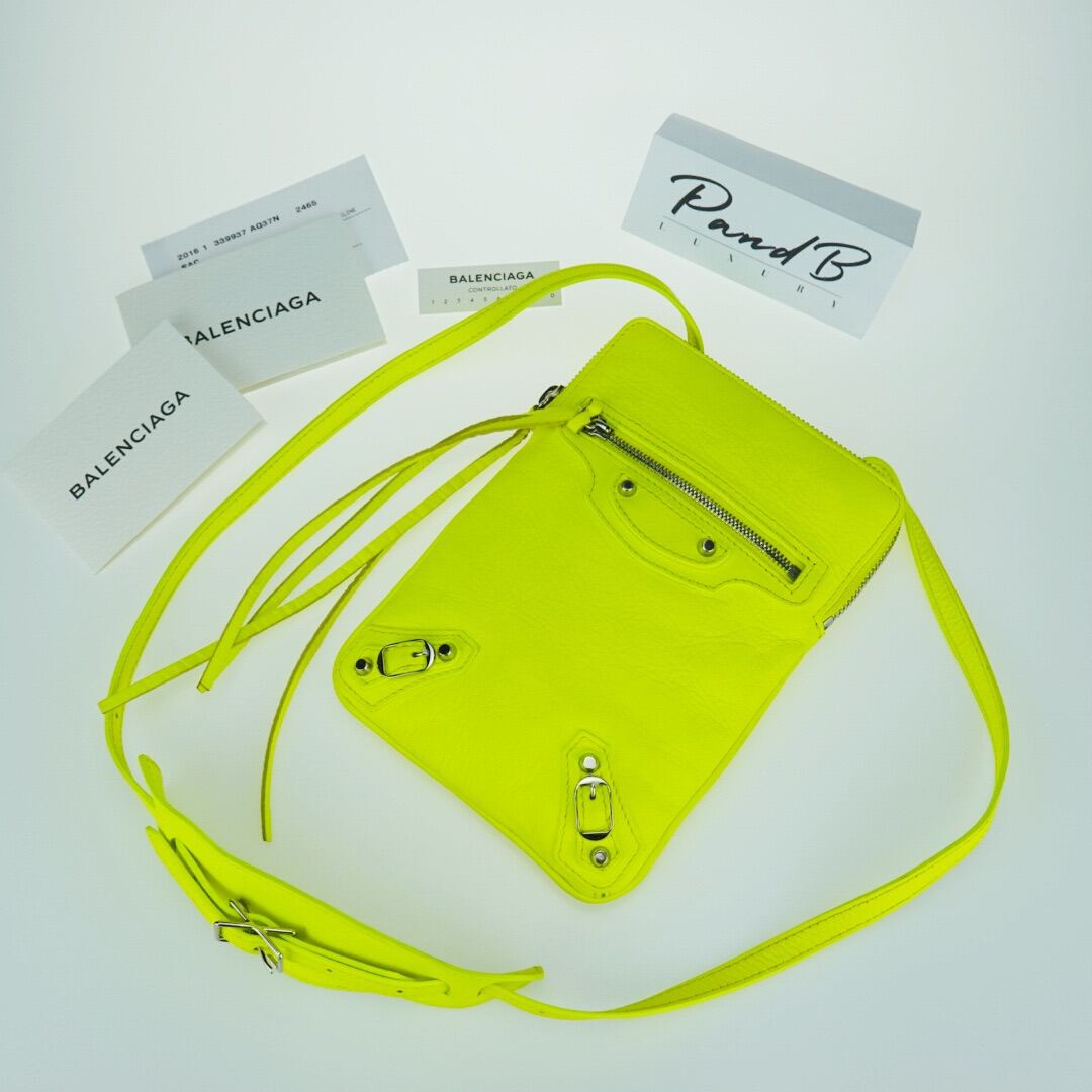 neon yellow balenciaga bag