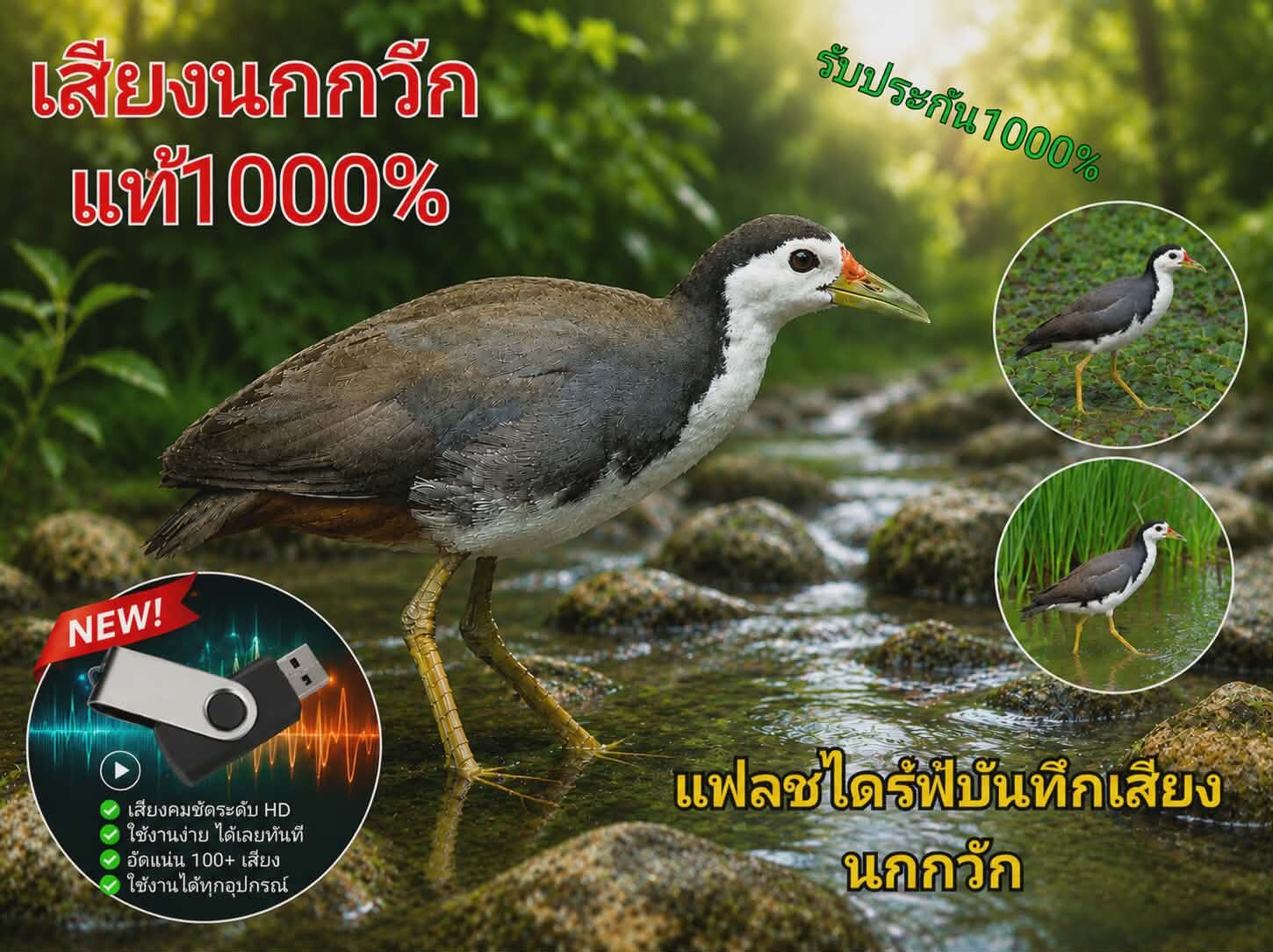 Flash Drive with the Sound of Crickets, Clear Sound, 100% Effective Sound, Easy to Use, Can Be Heard Anywhere. ราคา 129 บาท*ส่งฟรี