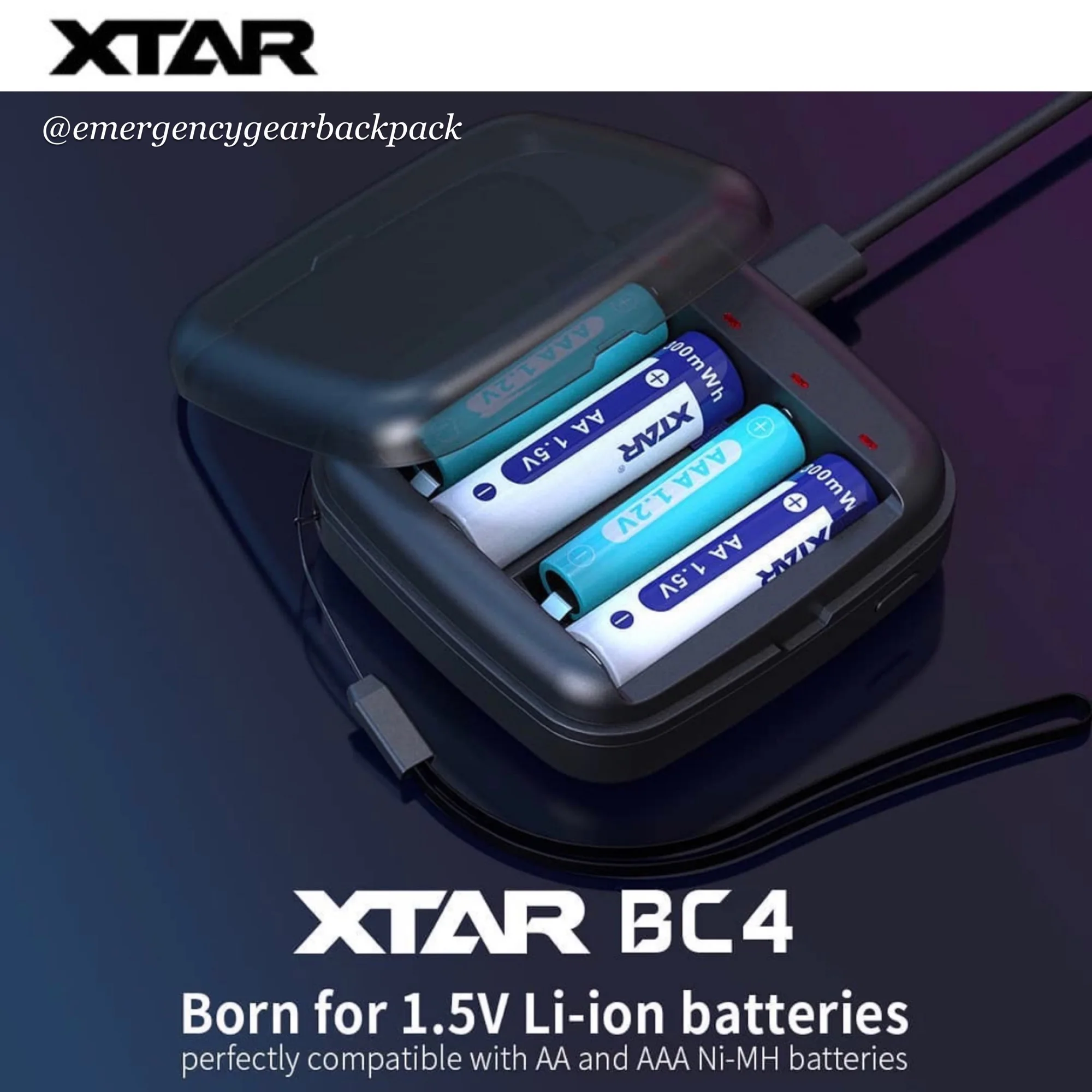 XTAR BC4 Charger for Li-ion 1.5V AA/AAA & 1.2V NI-MH/NI-CD Battery