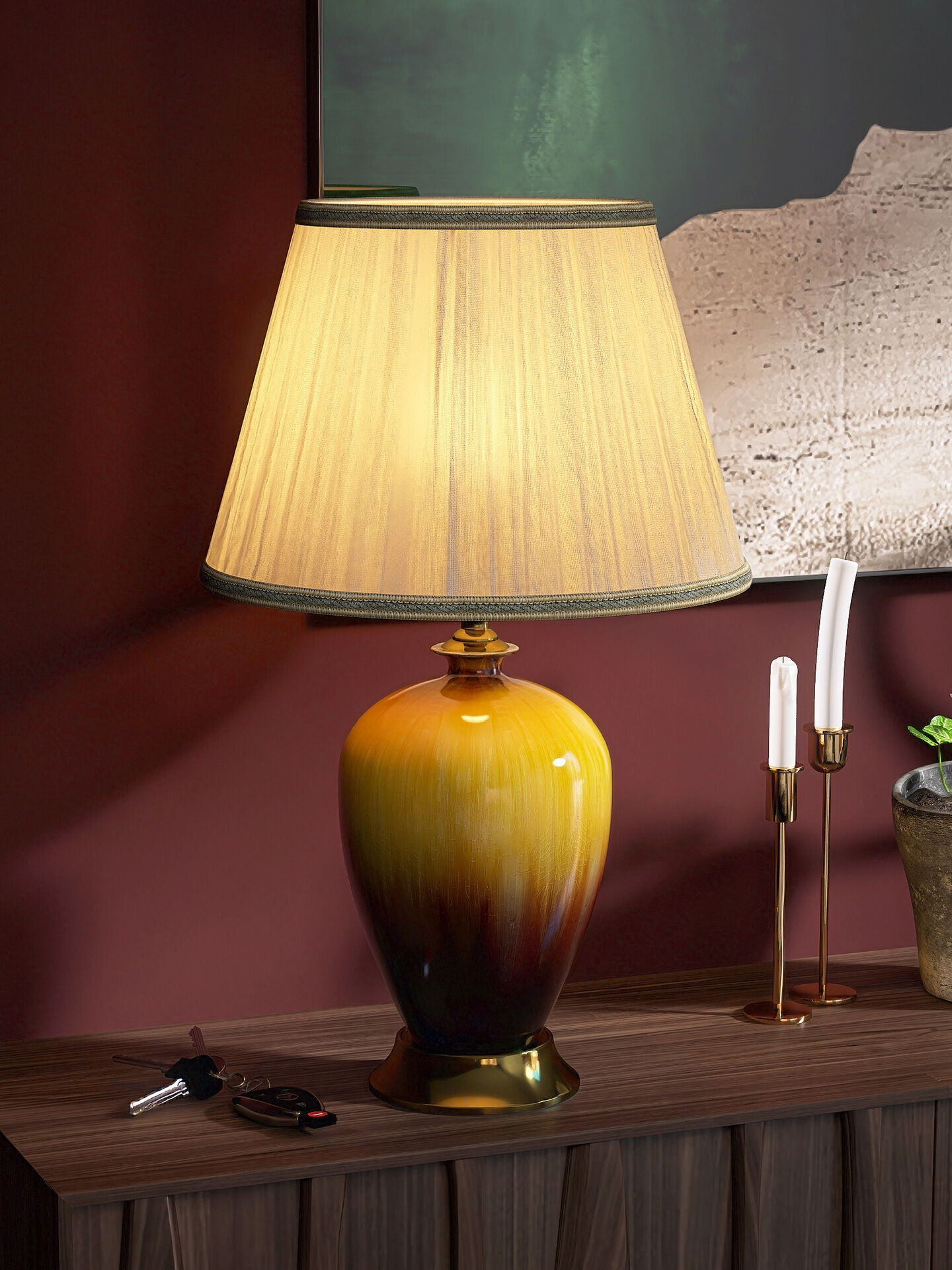 Abotu | Decorative Ceramic Table Lamp for Bedroom, Living Room, Study ราคา 4,049 บาท*ส่งฟรี
