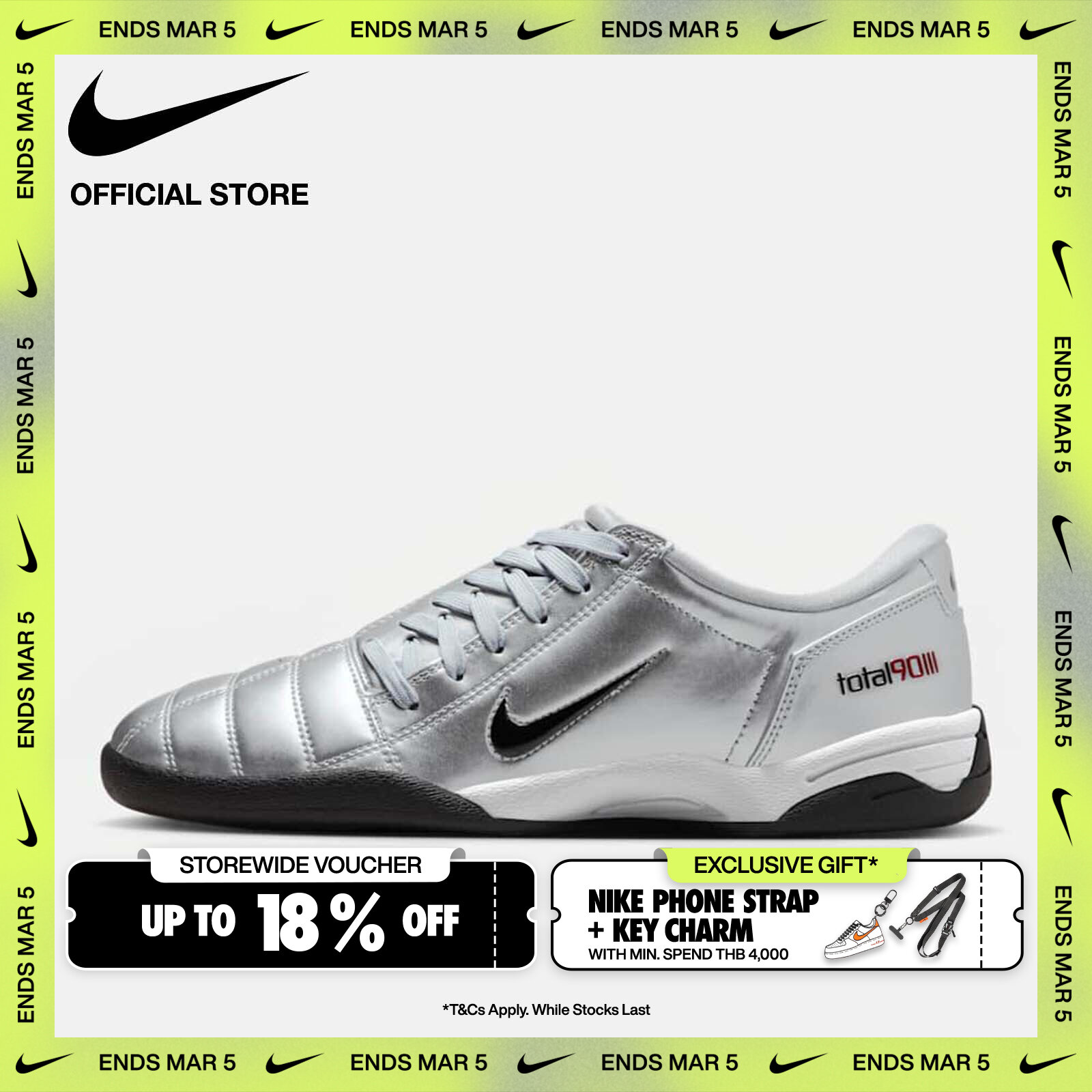 Nike Women's Total 90 Shoes - Metallic Silver [IM7595-001] ราคา 4,300 บาท*ส่งฟรี