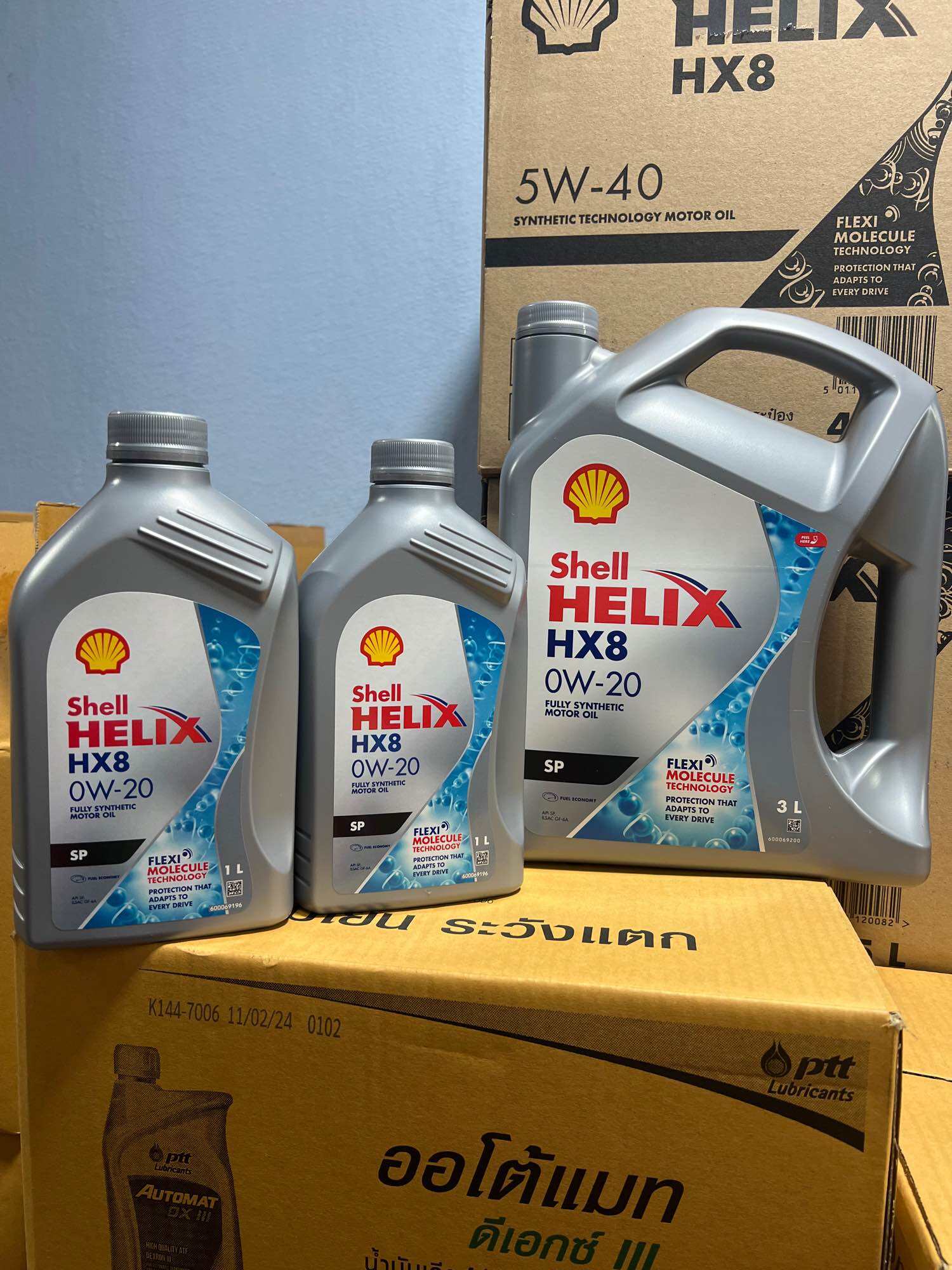 *สูตรใหม่ api sp* น้ำมันเครื่อง รถยนต์เบนซิน เชล Shell helix HX8 Fully ...