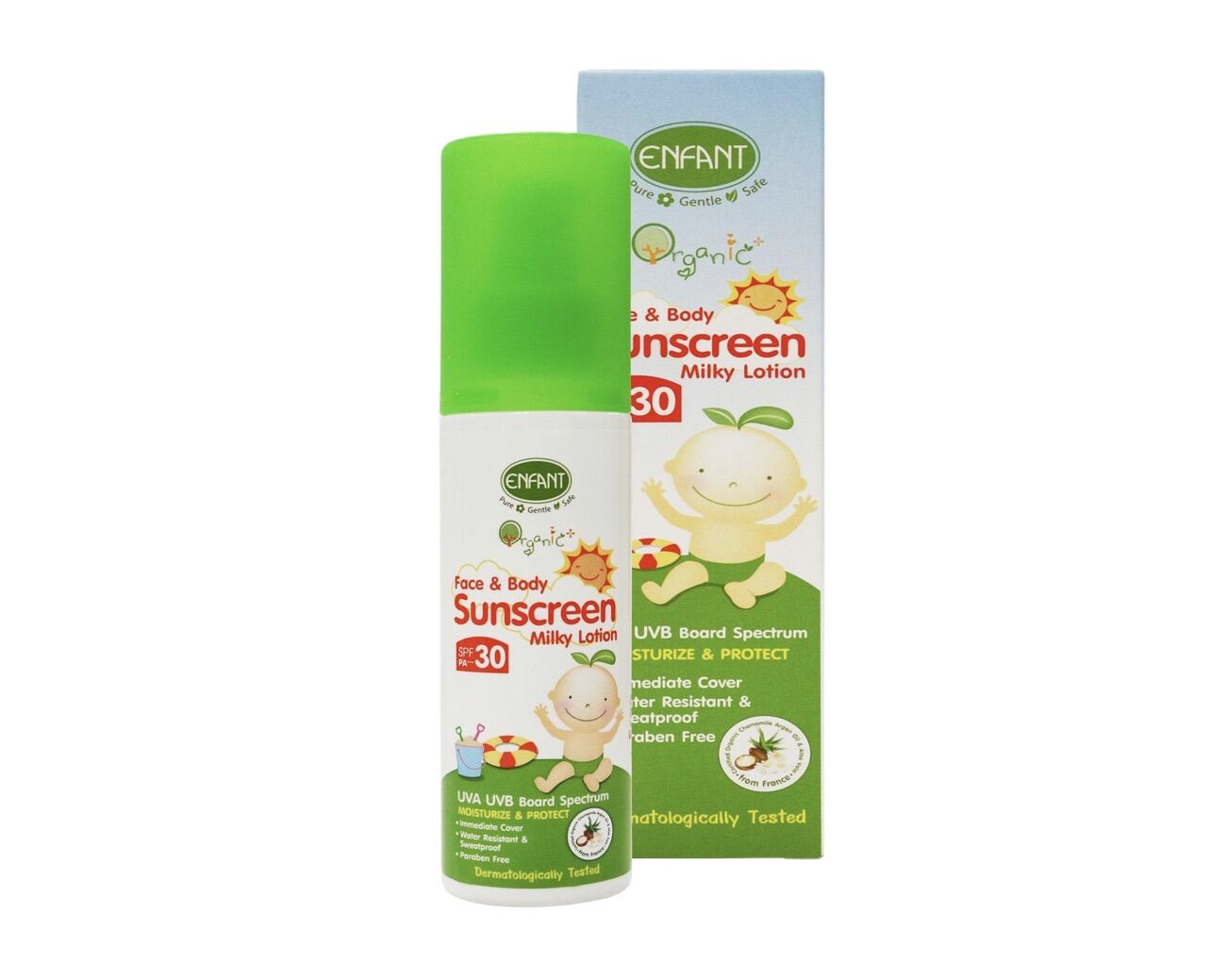 Enfant Organic Plus Face & Body Sunscreen Milky Lotion SPF 30 PA+++(ผลิต 2019)