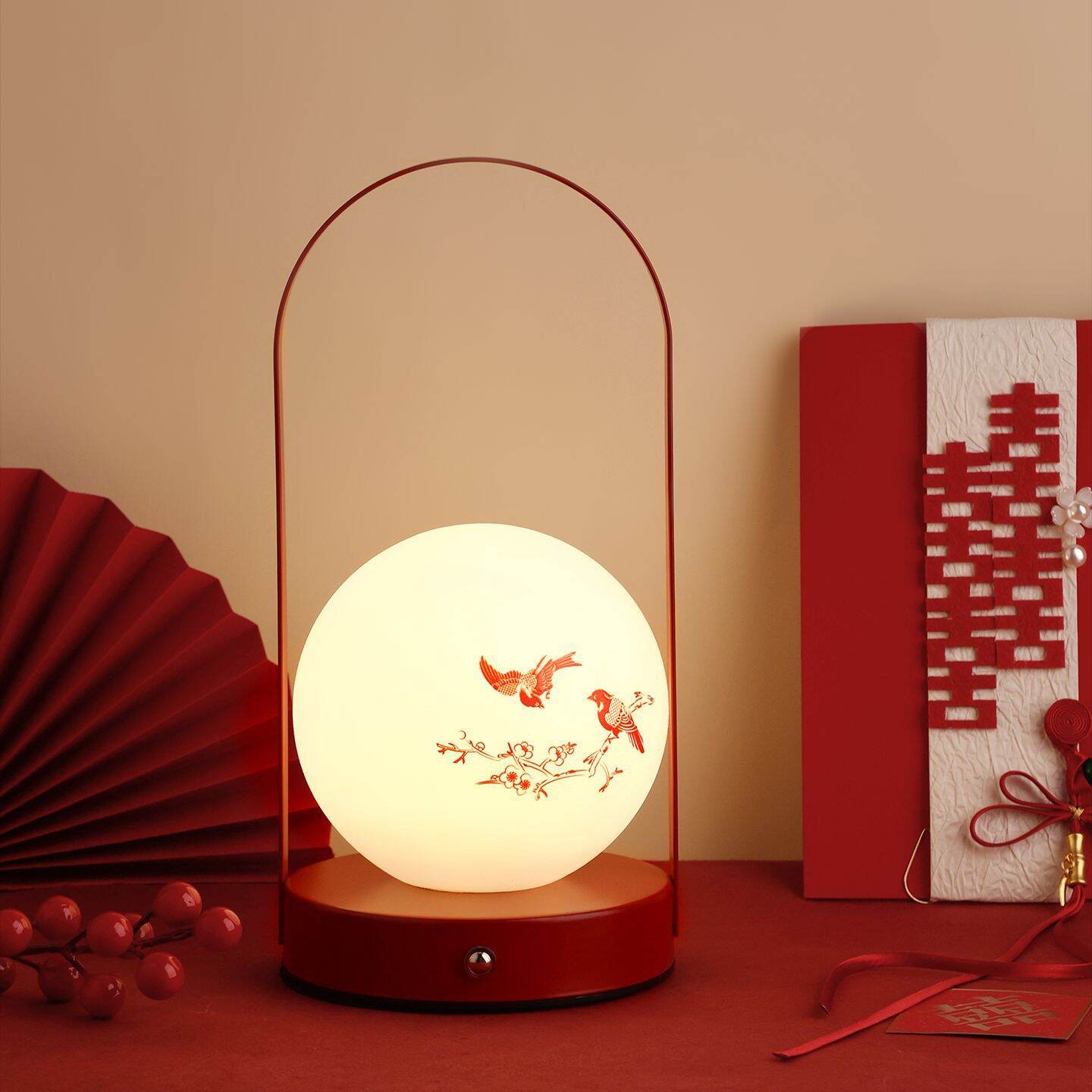 [LANGMANXISHI | Red Wedding Bedside Lamp for New Couples,LANGMANXISHI | Red Wedding Bedside Lamp for New Couples,] ราคา 2,161 บาท*ส่งฟรี