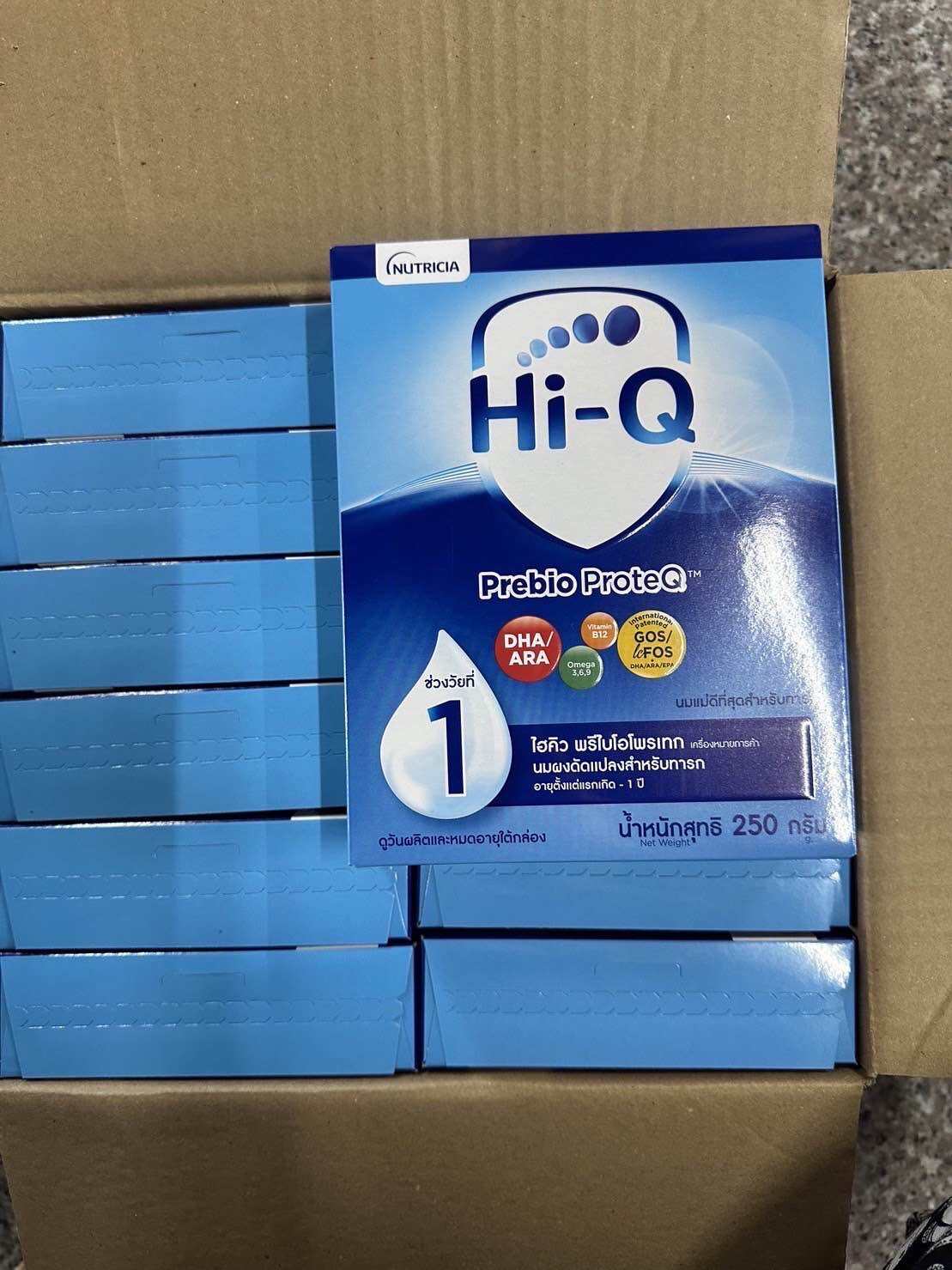 ไฮคิว พรีไบโอโพรเทก นมผงดัดแปลงสำหรับทารก ช่วงวัยที่ 1 ขนาด 250 กรัมยกลัง 12 กล่องน้ำหนักรวม 3,000 กรัม ราคา 2,147 บาท*ส่งฟรี