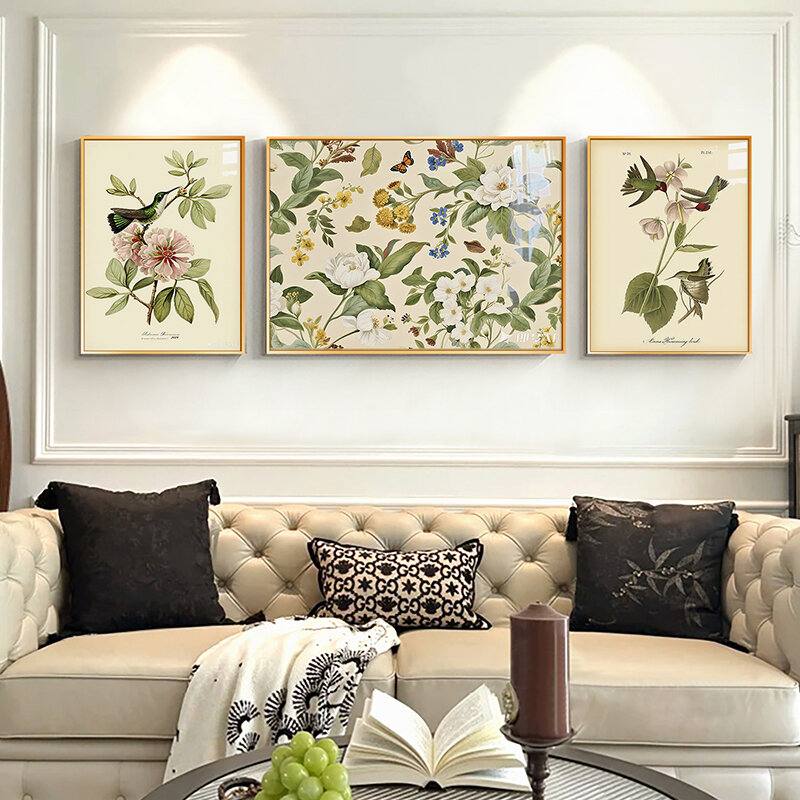 YASISHA | Elegant Green Floral Birds Triptych Decorative Wall Art ราคา 1,912 บาท*ส่งฟรี