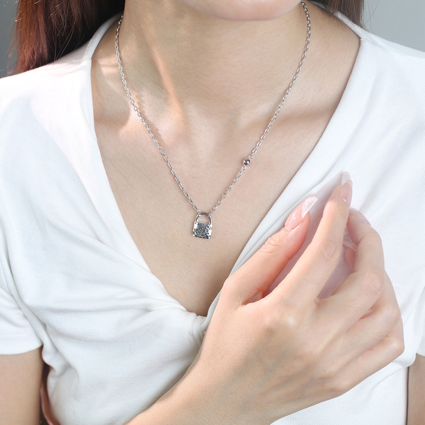 [HANJIU | Silver Lock Necklace for Women,HANJIU | Silver Lock Necklace for Women,] ราคา 3,830 บาท*ส่งฟรี