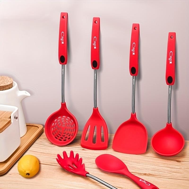WZGL | Non-Stick Heat-Resistant Silicone Spatula Cooking Spoon Ladle Slotted Spoon - ยี่ห้อ WZGL ราคา 225 บาท*ส่งฟรี