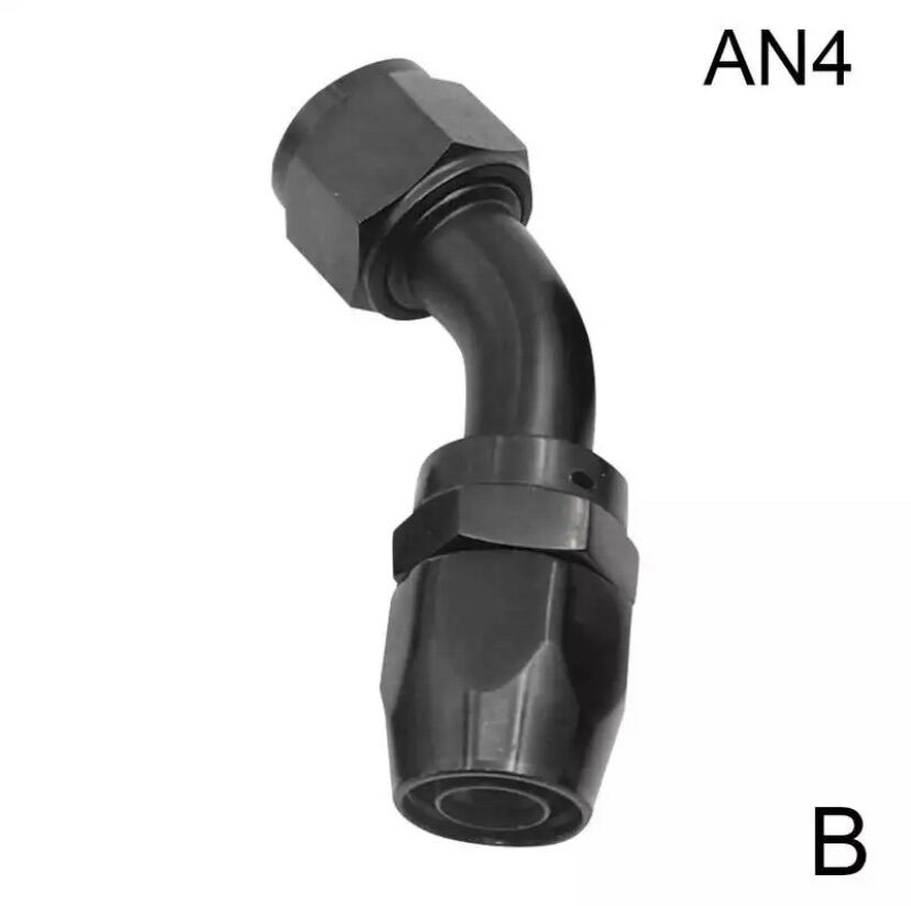 AN4 45° Degree Aluminum Swivel Hose End Fitting Adapter Oil Fuel Line NPT PLUG