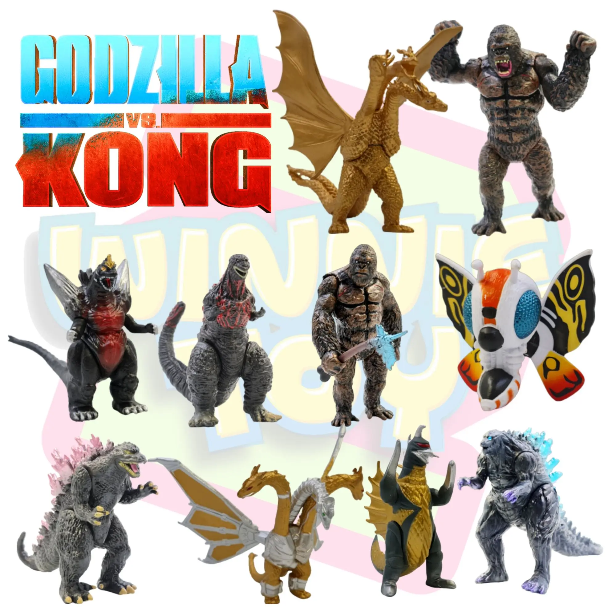 ฟิกเกอร์ โมเดล ก็อตซิลล่า สัตว์ประหลาด figure model Godzilla king Kong 10 แบบ Winnietoys