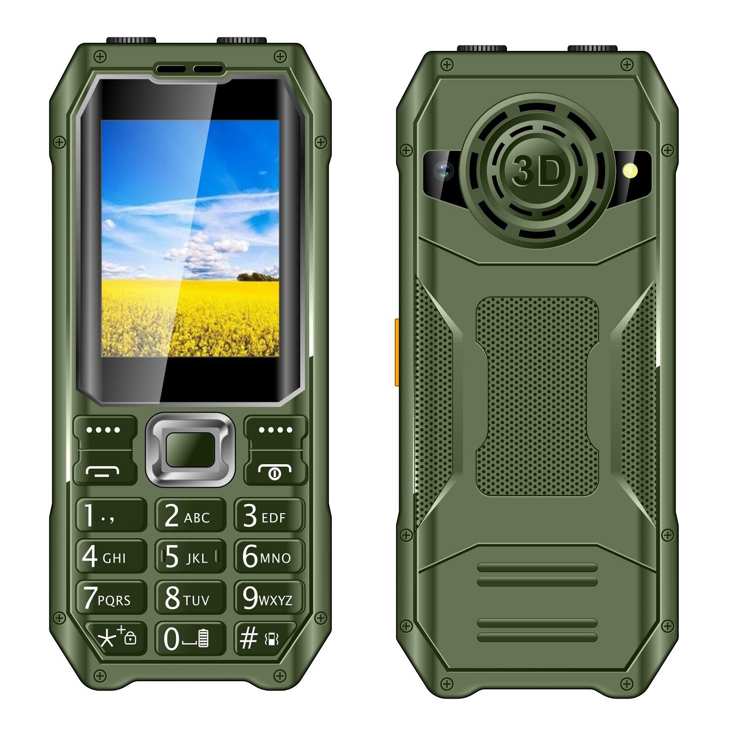 ราคาถูกปุ่มใหญ่โทรศัพท์มือถือกลางแจ้งอายุการใช้งานแบตเตอรี่ยาวนาน Dual SIM SOS Dial สองไฟฉาย Speed Dial Blacklist MP3 วิดีโอทนทาน ราคา 689 บาท*ส่งฟรี