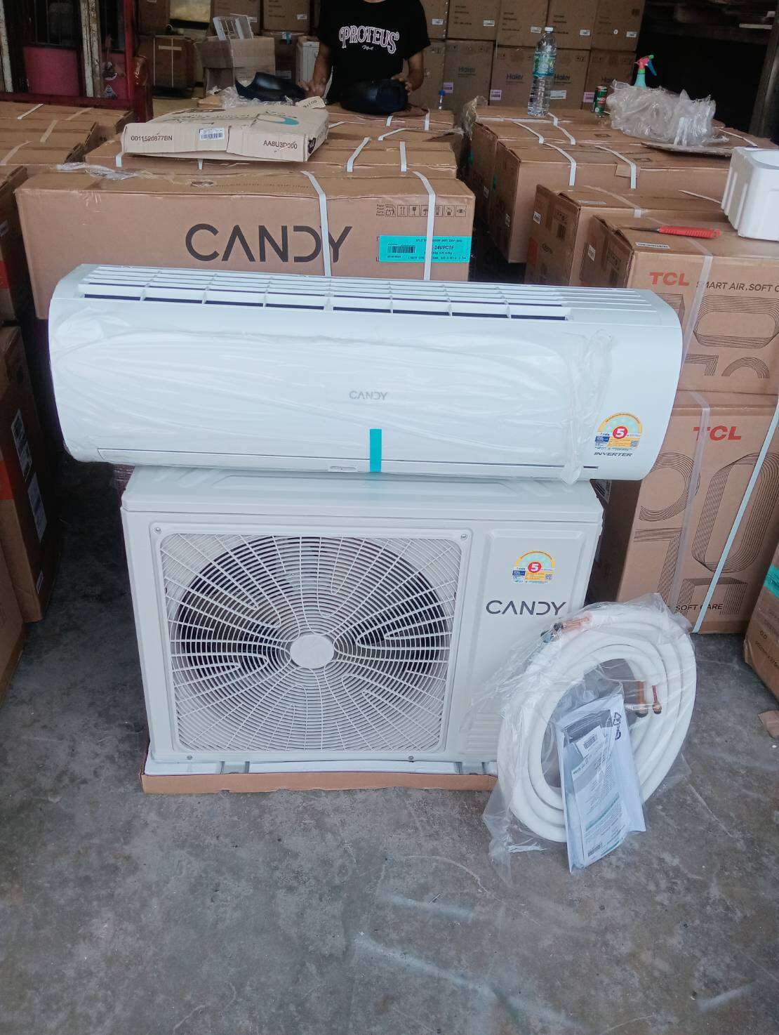 แอร์ใหม่ ยี่ห้อ Candy ขนาด 24,000 BTU ระบบอินเวอร์เตอร์ ( ประกันศูนย์ ไฮเออร์ ) ราคา 17,396 บาท*ส่งฟรี